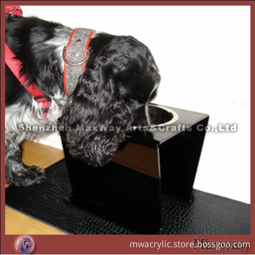 Black Ground Perspex Plexiglass Dog Basin Holder